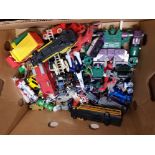 A BOX OF ASSORTED DIE CAST VEHICLES INC MATTEL 1989