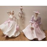 2 COALPORT LADY FIGURES FROM THE LADIES IN DASHING COLLECTION BARBARA ANN AND YOUNG LOVE PLUS
