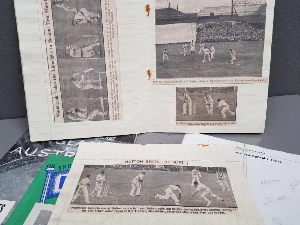 SCRAP BOOK CONTAINING ALL INDIAN TOURING TEAMS LESLIE TOWNSEND AND AUTOGRAPHS - Image 3 of 3