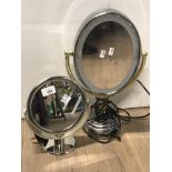 REVLON ILLUMINATED MAGNIFYING DRESSING TABLE MIRROR IN WORKING ORDER PLUS 1 OTHER