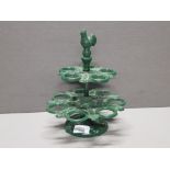 2 TIER CAST IRON EGG CUP HOLDER