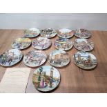 A BOX CONTAINING A SET OF 13 DAVENPORT COLLECTORS PLATES WITH ALL CERTIFICATES AND ALL IN PERFECT