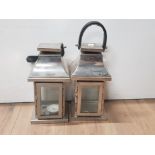 A PAIR OF CHROME CANDLE LANTERNS