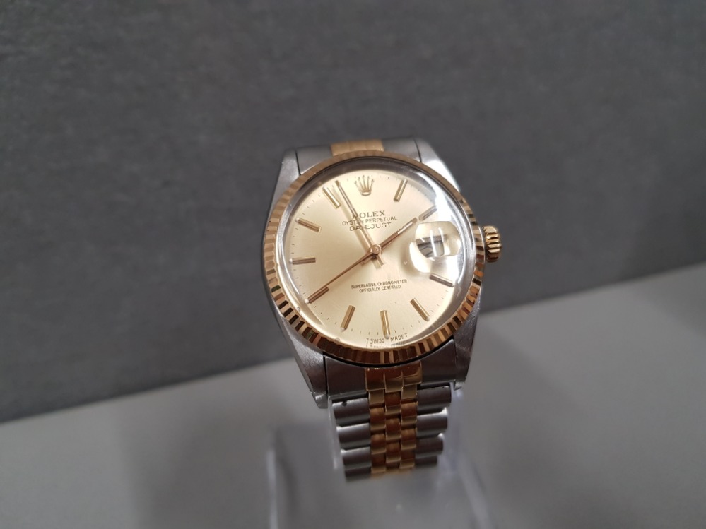 ROLEX GENTS JUSTDATE BI-METAL WATCH WITH CHAMPAGNE DIAL JUBILEE BRACELET AUTOMATIC MOVEMENT 1985 - Image 2 of 4