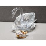 SWAROVSKI CRYSTAL SWAN ALSO INCLUDES CRYSTAL WHALE PIN