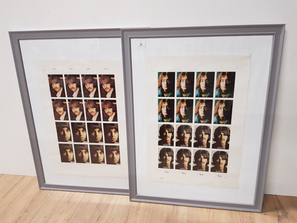 ORIGINAL 1970S BEATLES PHOTOGRAPHS SHEETS USED TO DESIGN LP RECORD SLEEVES