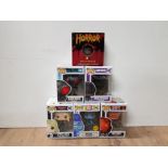 5 COLLECTABLE POP FIGURES INC HELLBOY AND BLACK MANTER ALL STILL BOXED TOGETHER WITH HORROR FREDDY