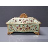 FINE BONE CHINA TRINKET BOX WITH STUNNING DECO MADE IN ENGLAND BY ABBEYDALE MINT CONDITION 19CMS X