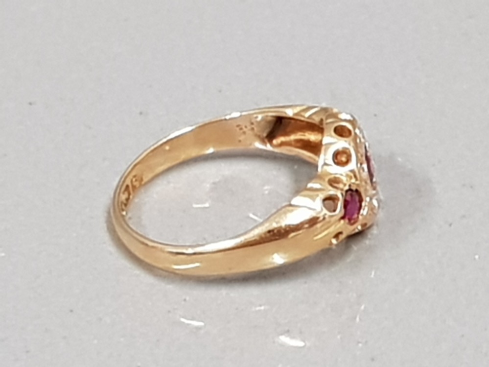 GOLD RUBY AND DIAMOND RING 1.8G SIZE H - Image 2 of 2