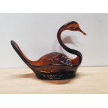 HAND MADE TANZANIAN STUDIO GLASS SWAN DATED 1973