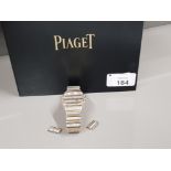 BEAUTIFUL FULLY LOADED 18CT GOLD DIAMOND PIAGET WRISTWATCH QUARTZ MOVEMENT WITH BOX AND EXTRA LINKS
