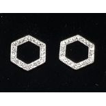 PAIR OF SWAROVSKI CRYSTAL HEXAGON EARRING IN ORIGINAL BOX