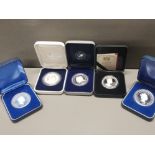 5 PURE SILVER 1 OUNCE COINS FROM COOK ISLANDS AND ST HELENA PLUS 3 AUSTRALIAN IN ORIGINAL CASES IN