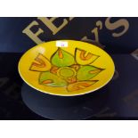 A 27CM POOLE POTTERY YELLOW AEGEAN PLATE