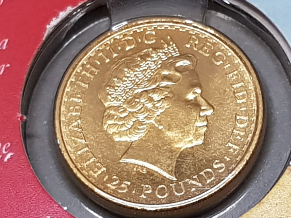 22CT GOLD 2000 BRITANNIA QUARTER OZ COIN STRUCK BY ROYAL MINT - Image 2 of 4