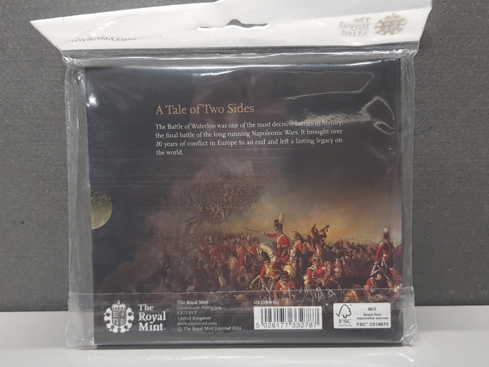 UK ROYAL MINT 2015 BATTLE OF WATERLOO UNCIRCULATED 5 POUND COIN IN SEALED ORIGINAL PACK - Image 2 of 2