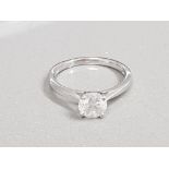 18CT WHITE GOLD DIAMOND SOLITAIRE RING APX 1CT 3.1G SIZE M1/2