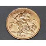 GOLD 1911 KING GEORGE V HALF SOVEREIGN COIN