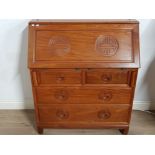 EXOTIC ORIENTAL HARDWOOD WRITING BUREAU