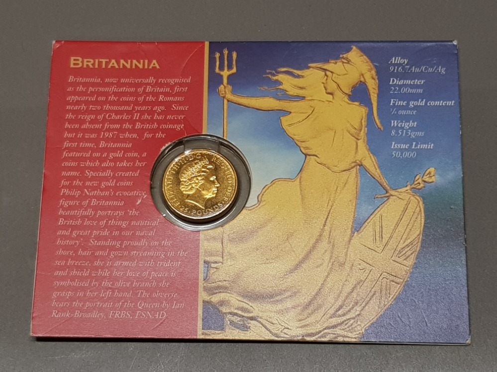 22CT GOLD 2000 BRITANNIA QUARTER OZ COIN STRUCK BY ROYAL MINT - Image 4 of 4