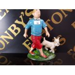 A CAST METAL TIN TIN AND SNOWY THE DOG DOORSTOP 34CM