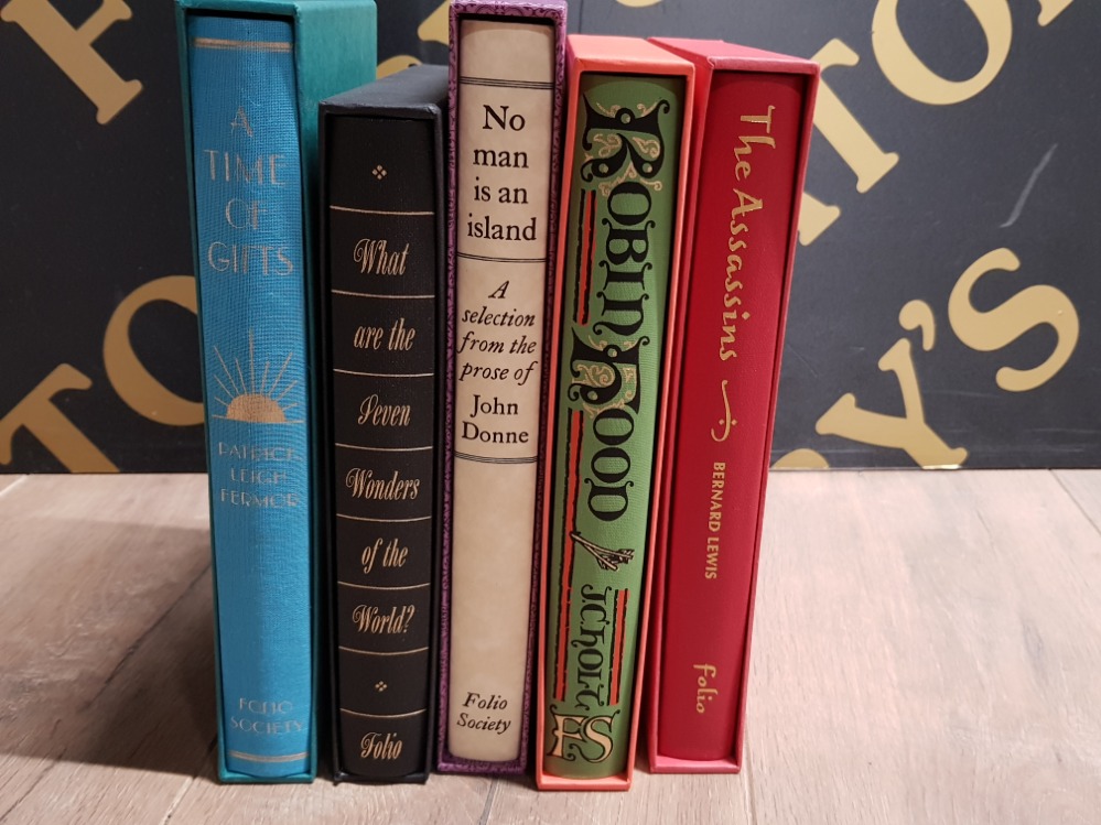 5 HARDBACK BOOKS BY THE FOLIO SOCIETY ALL WITH ORIGINAL PROTECTIVE SLEEVES IN EXCELLENT CONDITION