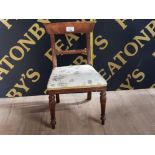 A VINTAGE OAK DOLLS CHAIR 44CM BY 27CM