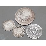 PURE VICTORIA SILVER COINAGE INCLUDES 1845 HALF CROWN, 1875 AND 1899 SIX PENCE PLUS 1900 SHILLING