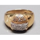 18CT GOLD DIAMOND RING 8.7G SIZE P