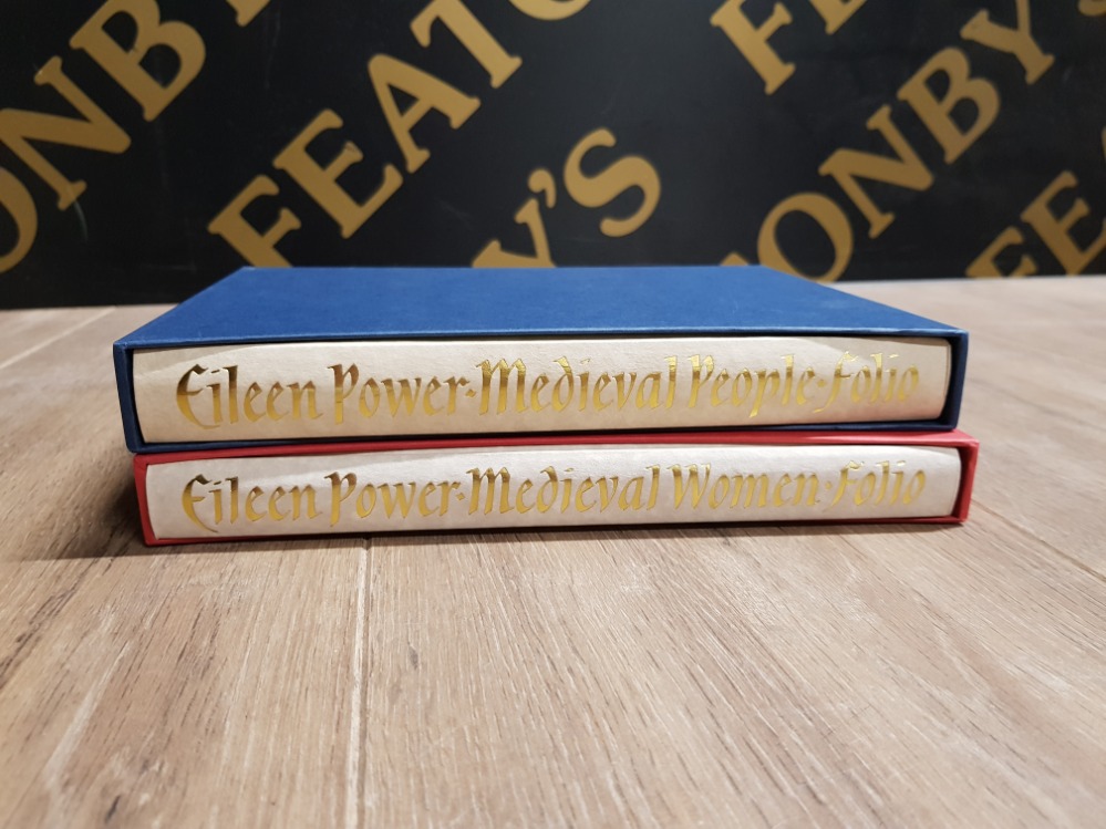 2 HARDBACK BOOKS BY ELEEN POWER MEDIEVAL WOMAN AND MEDIEVAL PEOPLE FOLIO SOCIETY