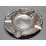 HALLMARKED 1964 BIRMINGHAM SILVER ASH TRAY FOR THE PARK HOTEL 92.4G 12CM