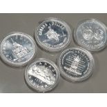 5 SILVER CANADA 1 DOLLAR COINS IN PRESENTATION CASE