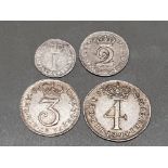 1772 GEORGE III 4 COIN MAUNDY SET EF CONDITION