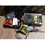 BOXED GUILD 1000W ROTARY HAMMER DRILL TOGETHER WITH B AND D SCORPION SAW IN ORIGINAL CASE