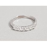 18CT WHITE GOLD FIVE STONE DIAMOND RING 2.8G SIZE J