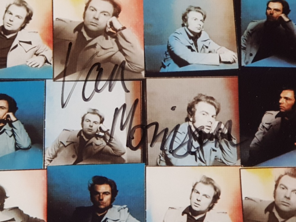 VAN MORRISON PRINT SIGNED BY THE MAN HIMSELF IN CHROME EFFECT FRAME 40CM X 35CM - Image 2 of 3