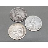 3 VICTORIA SILVER COINAGE 1838, 1842 AND 1849 FOUR PENCE COINS