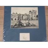 PRINCE PHILLIP SIGNATURE MOUNTED UP WITH PHOTOGRAPH OF HIM WITH THE QUEEN, CHARLES AND ANNE