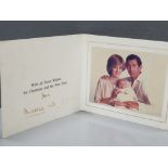 PRINCESS DIANA AND PRINCE CHARLES FOLDING CHRISTMAS CARD SIGNED BY BOTH, SLIGHT SOILING TO OUTER