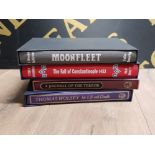 4 HARDBACK BOOKS FROM THE FOLIO SOCIETY INCLUDING THOMAS WOLSEY HIS LIFE AND DEATH, MOONFELT BY J.