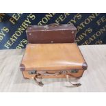 2 VINTAGE LEATHER SUITCASES