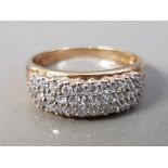 9CT GOLD CZ TURBAN RING WEIGHT 2.7G SIZE O