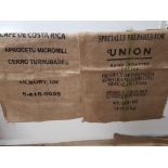 5 VINTAGE COFFEE SACKS