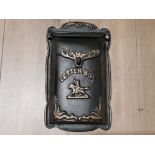 CAST METAL WALL HANGING LETTER BOX HEIGHT 31CMS