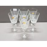 A SET OF 7 FRENCH LUMINARC WINE GLASSES