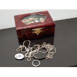 ORIENTAL BOX CONTAINING 6 SILVER ITEMS