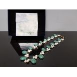 AVENTURINE AND FRESHWATER PEARL NECKLET