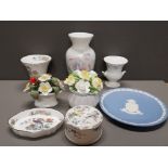 8 PIECES OF ASSORTED WARE INC WEDGWOOD COALPORT AYNSLEY AND ROYAL DOULTON