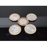 5 COLLECTABLE 2 POUND COINS INCLUDES MAGNA CARTA AND THE FIRST WORLD WAR