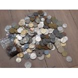 LARGE QUANTITY OF MISC FOREIGN COINS